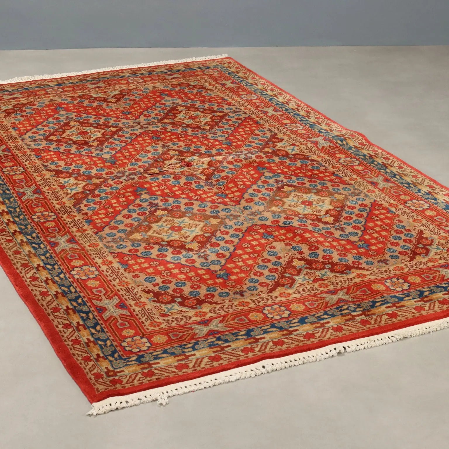 Antique Samarkanda Carpet Cotton Wool Thin Knot 94 x 58 In - 94 x 58 In | Antiques | Carpets
