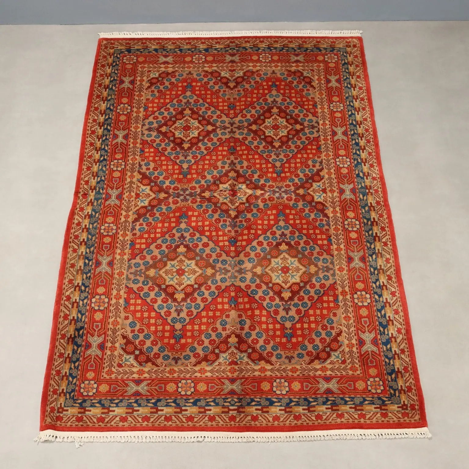 Antique Samarkanda Carpet Cotton Wool Thin Knot 94 x 58 In - 94 x 58 In | Antiques | Carpets