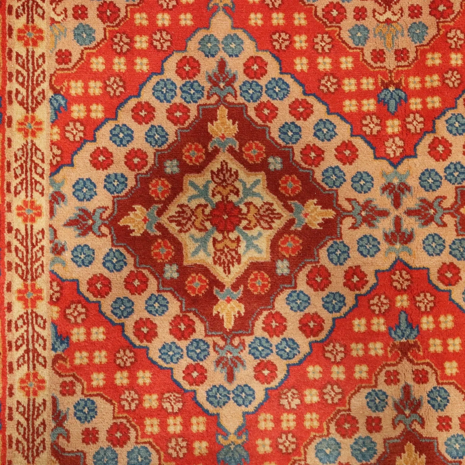 Antique Samarkanda Carpet Cotton Wool Thin Knot 94 x 58 In - 94 x 58 In | Antiques | Carpets