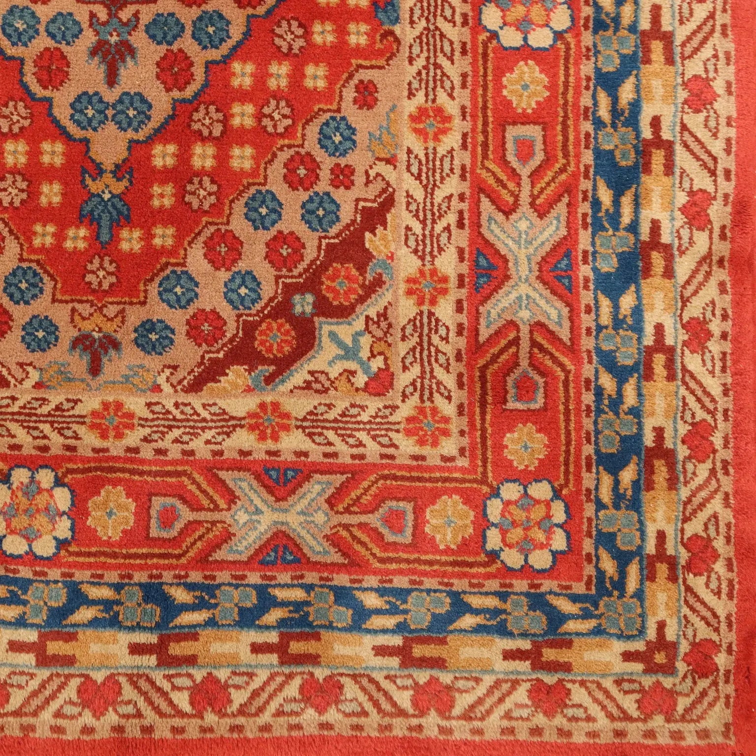 Antique Samarkanda Carpet Cotton Wool Thin Knot 94 x 58 In - 94 x 58 In | Antiques | Carpets