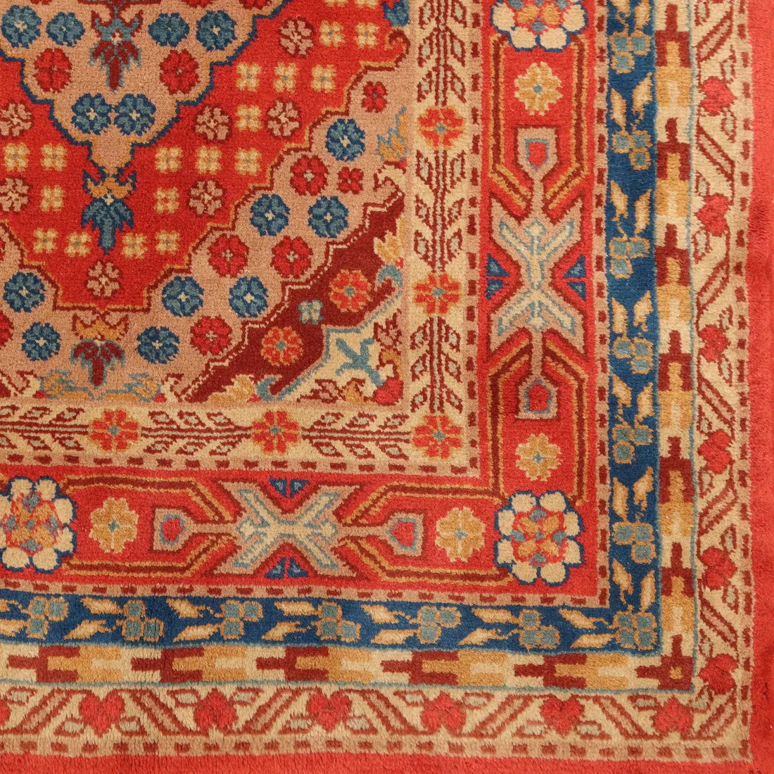 Antique Samarkanda Carpet Cotton Wool Thin Knot 94 x 58 In - 94 x 58 In | Antiques | Carpets