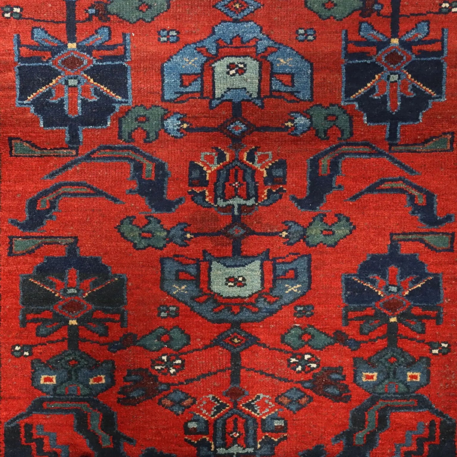 Antique Asian Carpet Wool Thin Knot Handmade 57 x 40 In - 57 x 40 In | Antiques | Carpets