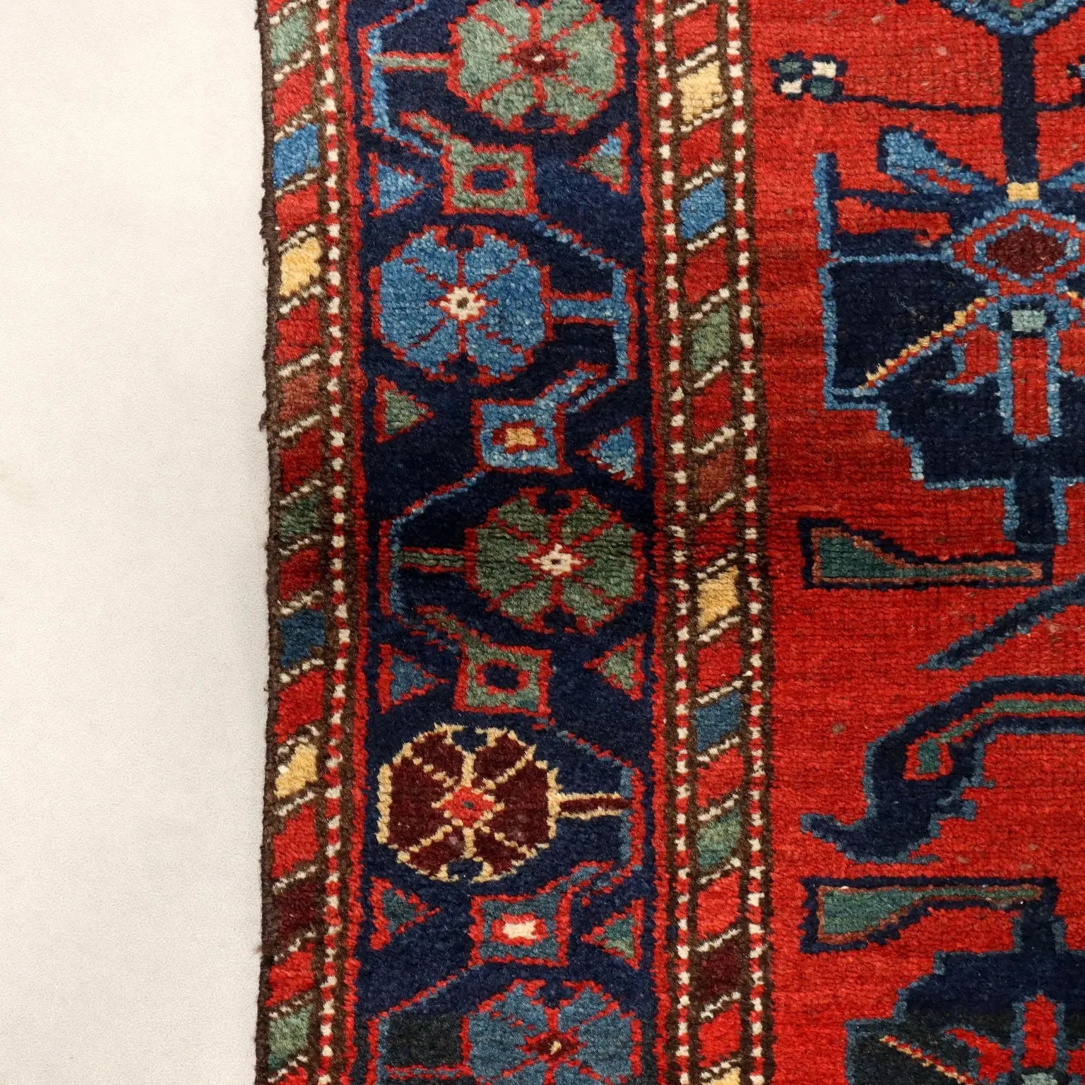 Antique Asian Carpet Wool Thin Knot Handmade 57 x 40 In - 57 x 40 In | Antiques | Carpets