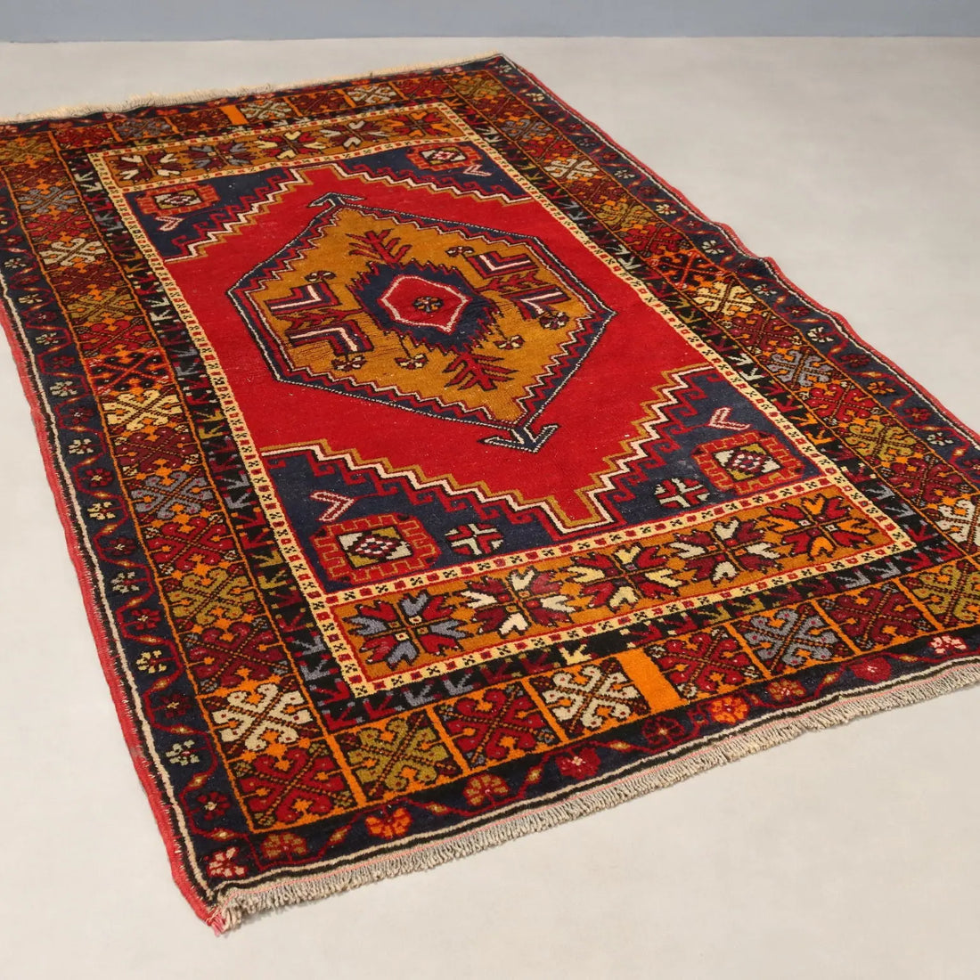 Antique Jorun Carpet Cotton Wool Thin Knot Turkey 75 x 46 In - 75 x 46 In | Antiques | Carpets