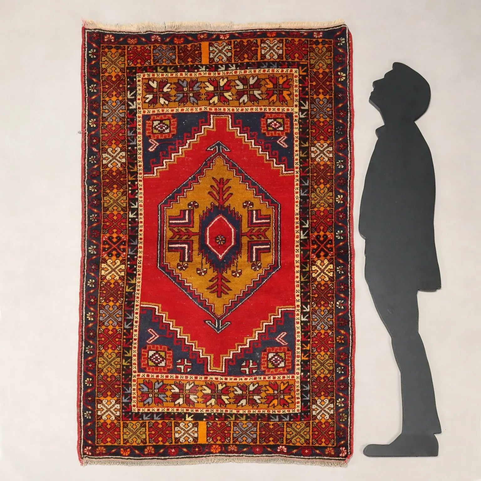 Antique Jorun Carpet Cotton Wool Thin Knot Turkey 75 x 46 In - 75 x 46 In | Antiques | Carpets