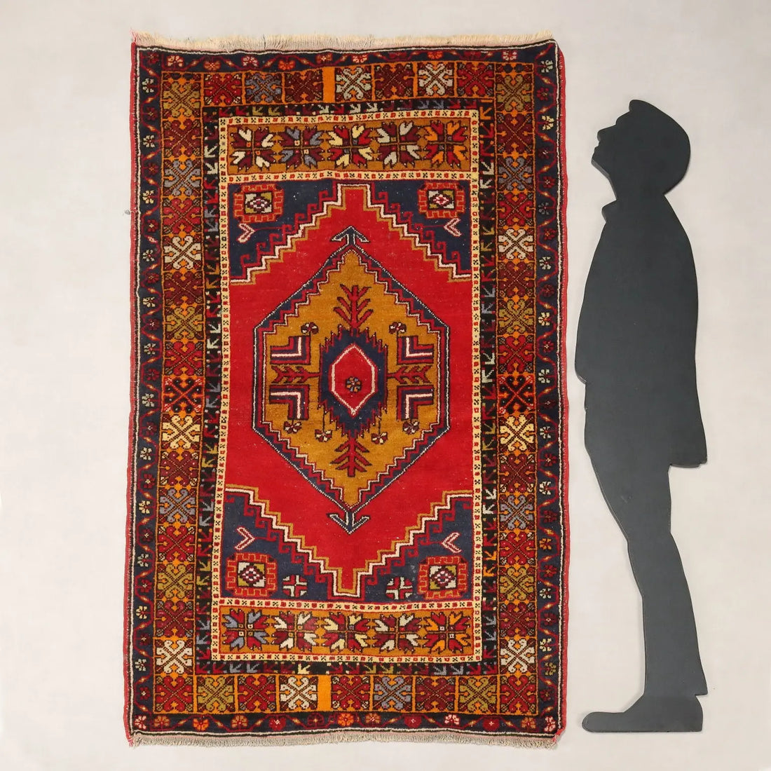 Antique Jorun Carpet Cotton Wool Thin Knot Turkey 75 x 46 In - 75 x 46 In | Antiques | Carpets