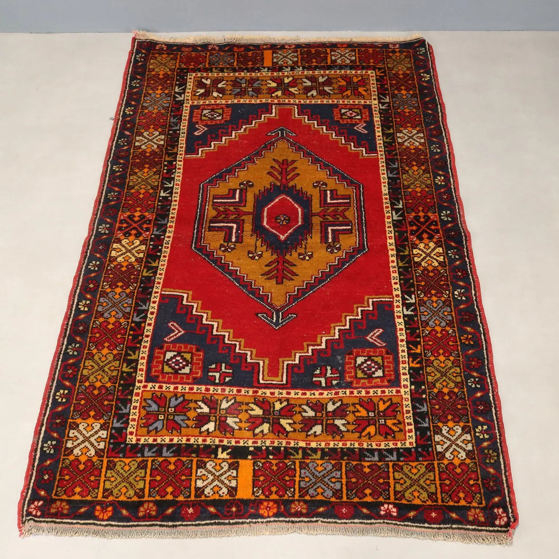 Antique Jorun Carpet Cotton Wool Thin Knot Turkey 75 x 46 In - 75 x 46 In | Antiques | Carpets