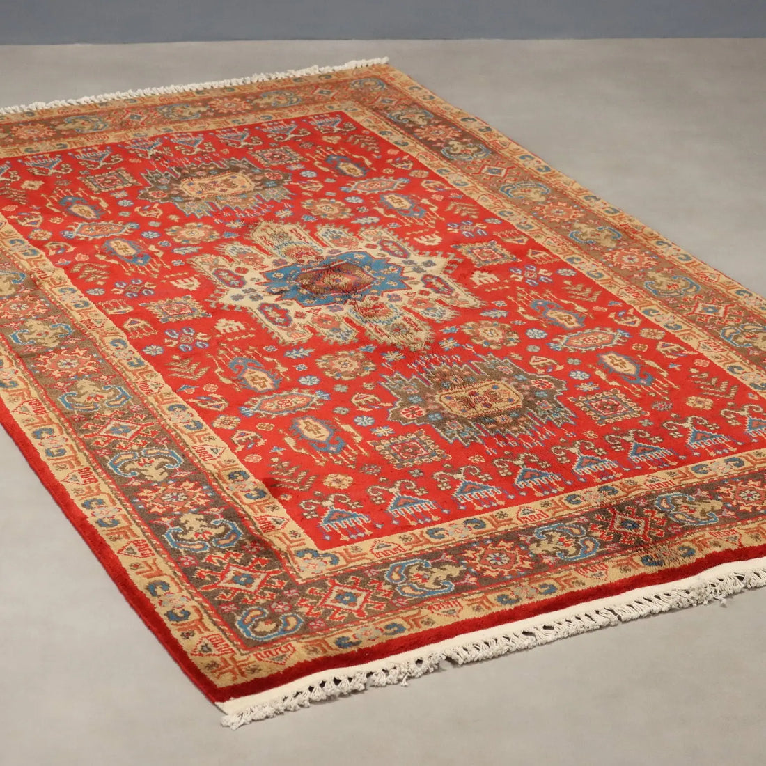 Antique Samarkanda Carpet Cotton Wool Thin Knot 69 x 47 In - 69 x 47 In | Antiques | Carpets