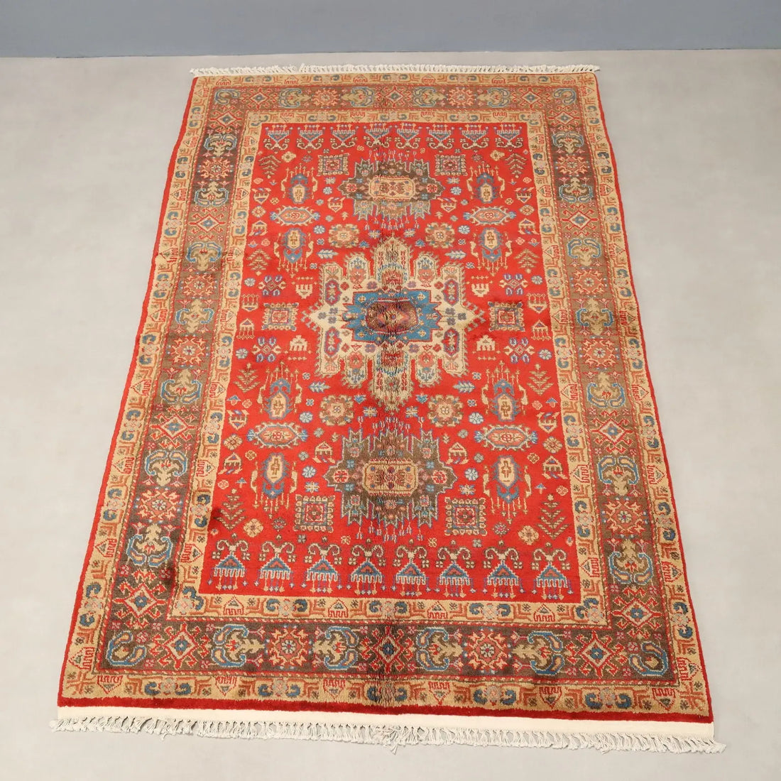 Antique Samarkanda Carpet Cotton Wool Thin Knot 69 x 47 In - 69 x 47 In | Antiques | Carpets