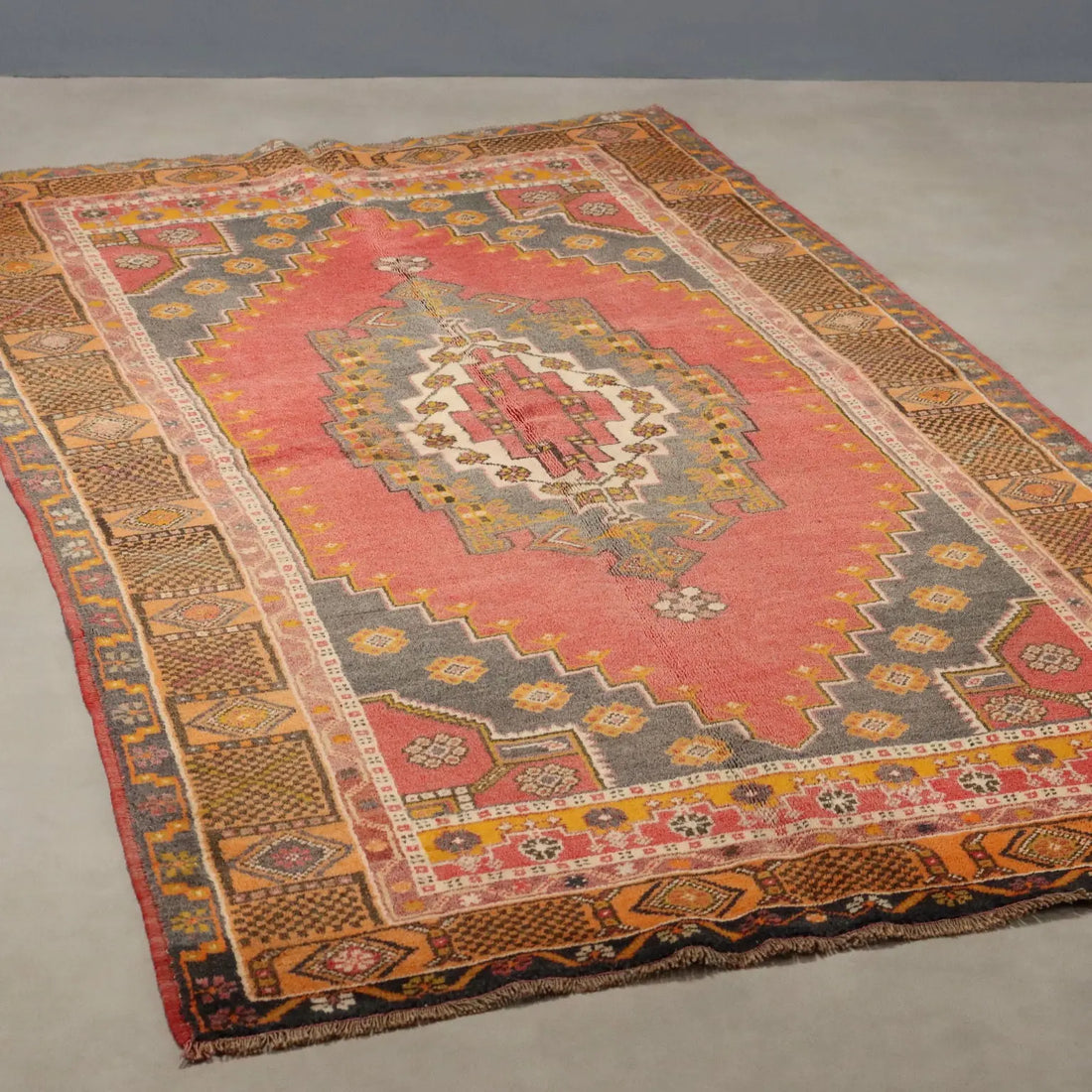 Antique Yahyaly Carpet Cotton Wool Heavy Knot 91 x 51 In - 91 x 51 In | Antiques | Carpets