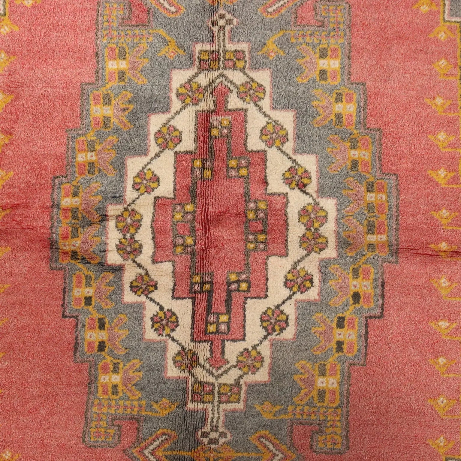 Antique Yahyaly Carpet Cotton Wool Heavy Knot 91 x 51 In - 91 x 51 In | Antiques | Carpets