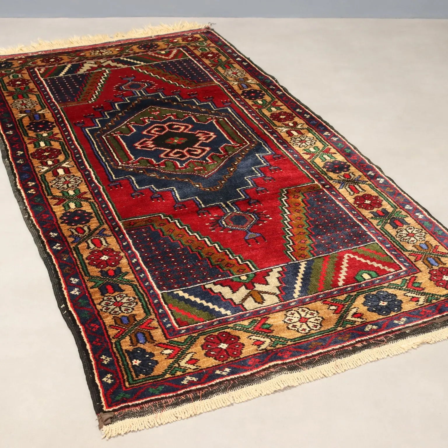 Antique Ismirne Carpet Wool Thin Knot Handmade 75 x 40 In - 75 x 40 In | Antiques | Carpets