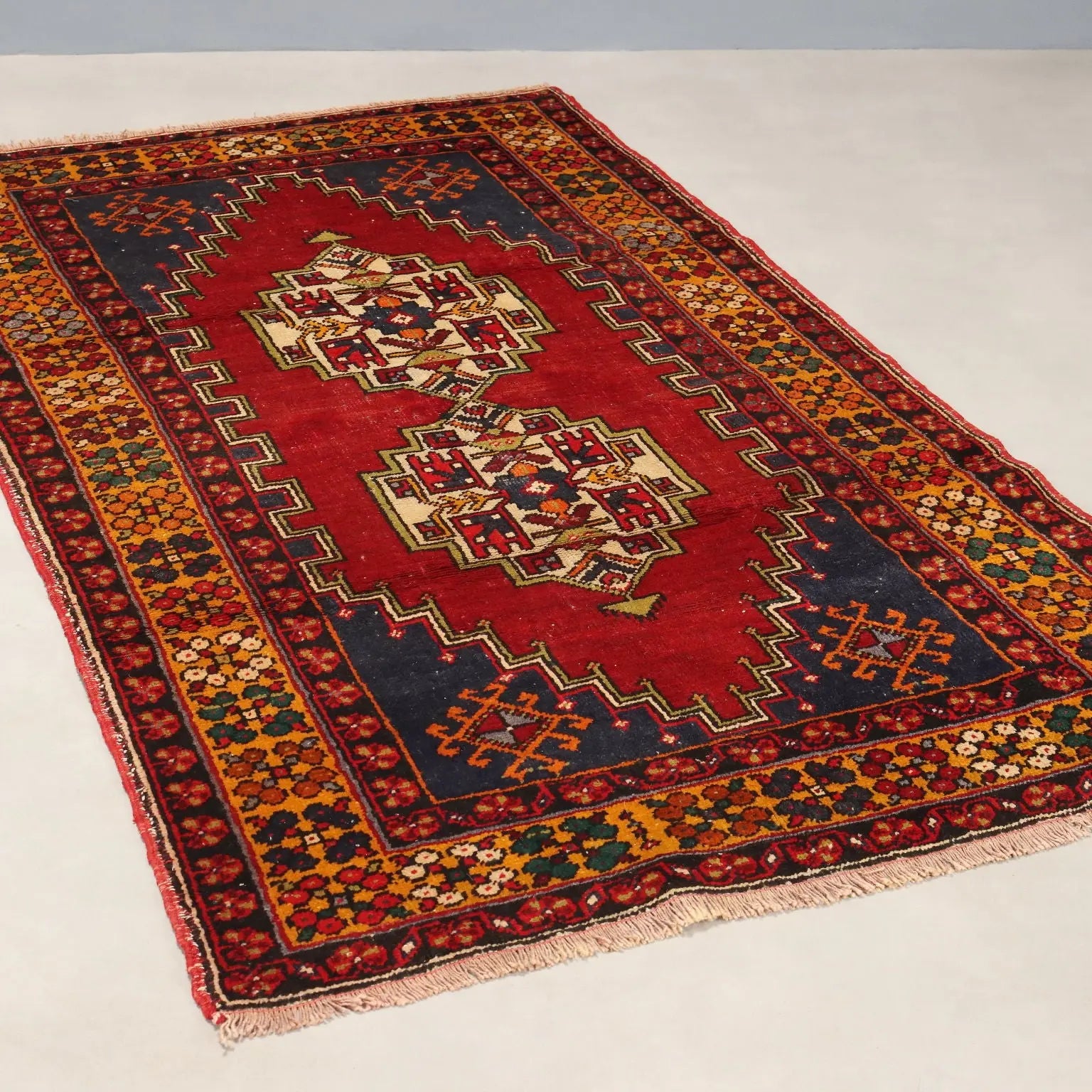 Antique Ismirne Carpet Wool Heavy Knot Handmade 76 x 43 In - 76 x 43 In | Antiques | Carpets