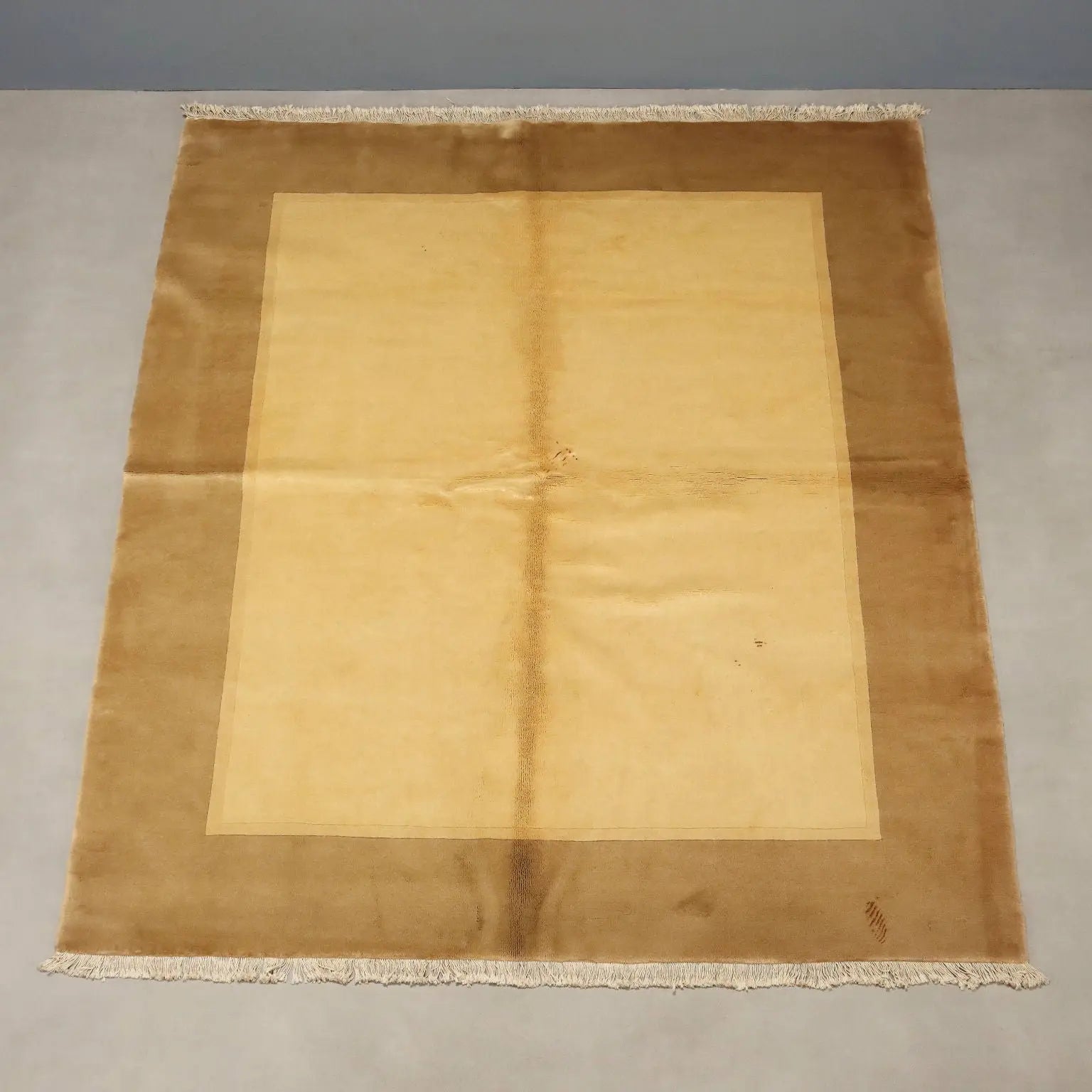 Antique Déco Carpet Cotton Wool Heavy Knot 79 x 63 In
