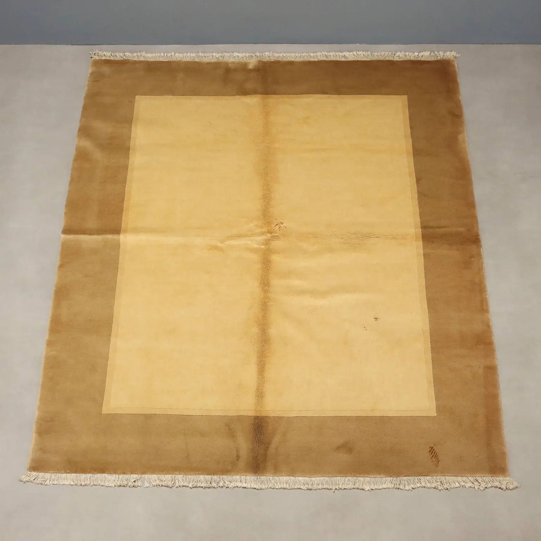 Antique Déco Carpet Cotton Wool Heavy Knot 79 x 63 In