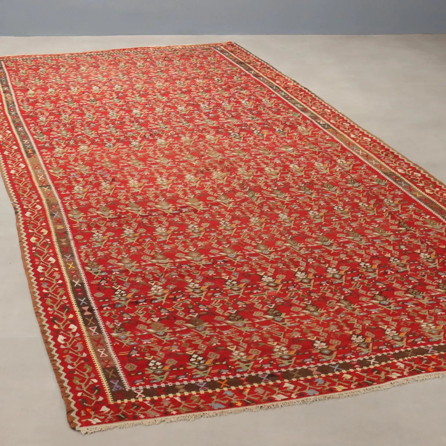 Antique Kilim Carpet Wool Extra-Thin Knot Turkey 157 x 52 In - 157 x 52 In | Antiques | Carpets