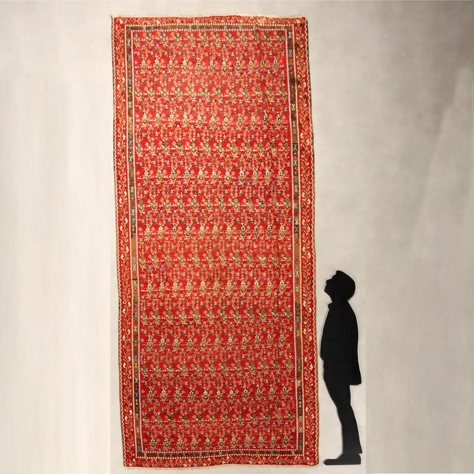 Antique Kilim Carpet Wool Extra-Thin Knot Turkey 157 x 52 In - 157 x 52 In | Antiques | Carpets
