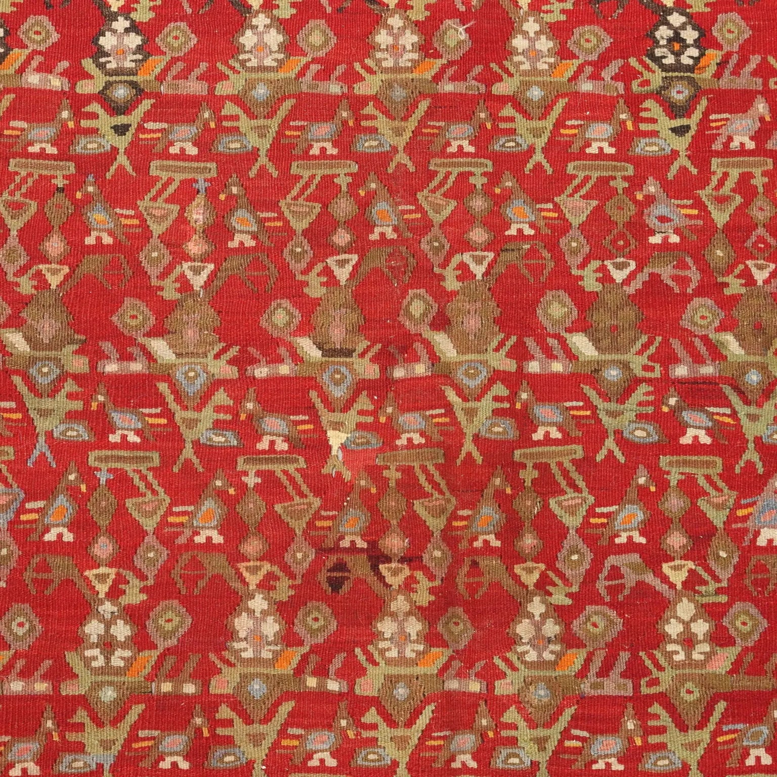 Antique Kilim Carpet Wool Extra-Thin Knot Turkey 157 x 52 In - 157 x 52 In | Antiques | Carpets