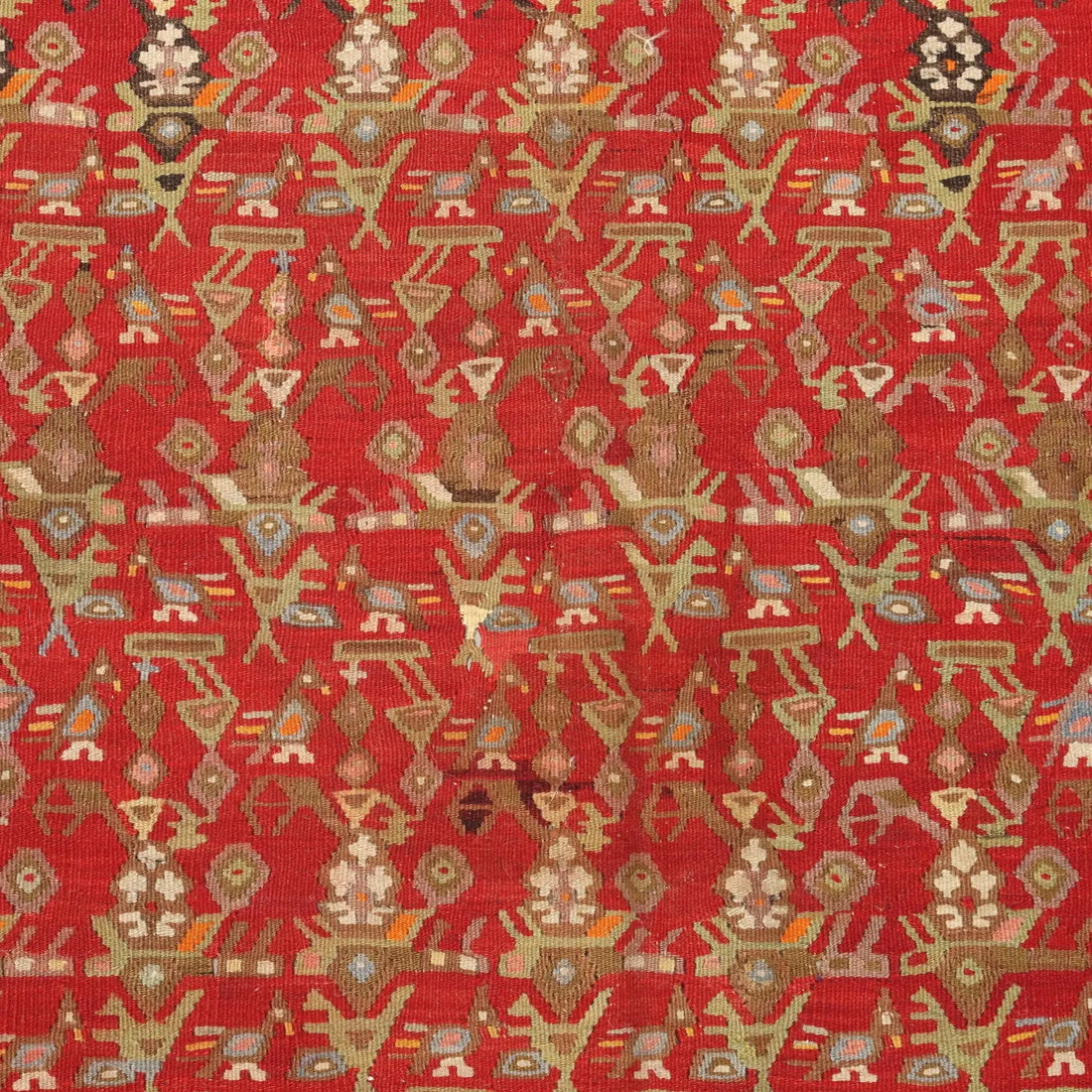 Antique Kilim Carpet Wool Extra-Thin Knot Turkey 157 x 52 In - 157 x 52 In | Antiques | Carpets