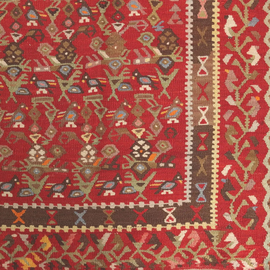 Antique Kilim Carpet Wool Extra-Thin Knot Turkey 157 x 52 In - 157 x 52 In | Antiques | Carpets