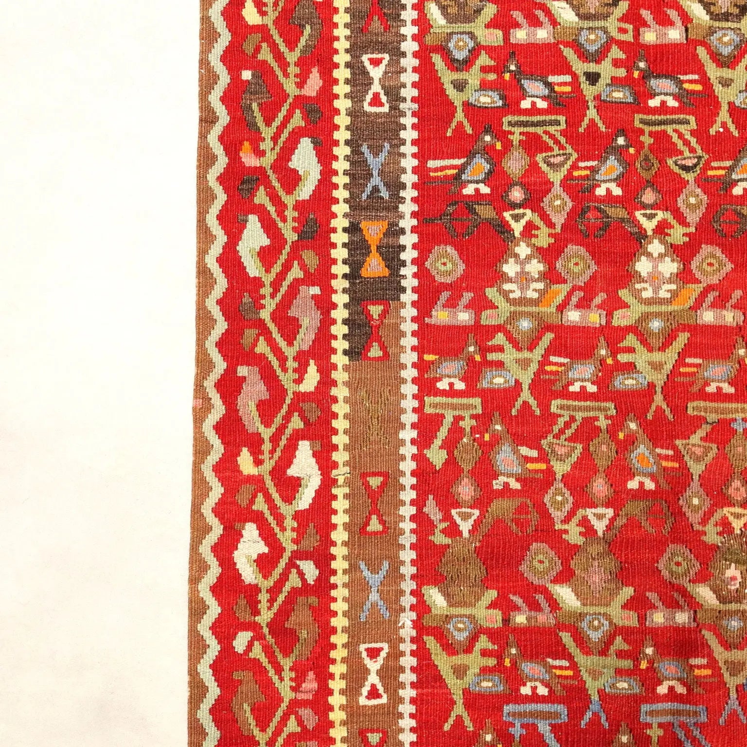 Antique Kilim Carpet Wool Extra-Thin Knot Turkey 157 x 52 In - 157 x 52 In | Antiques | Carpets