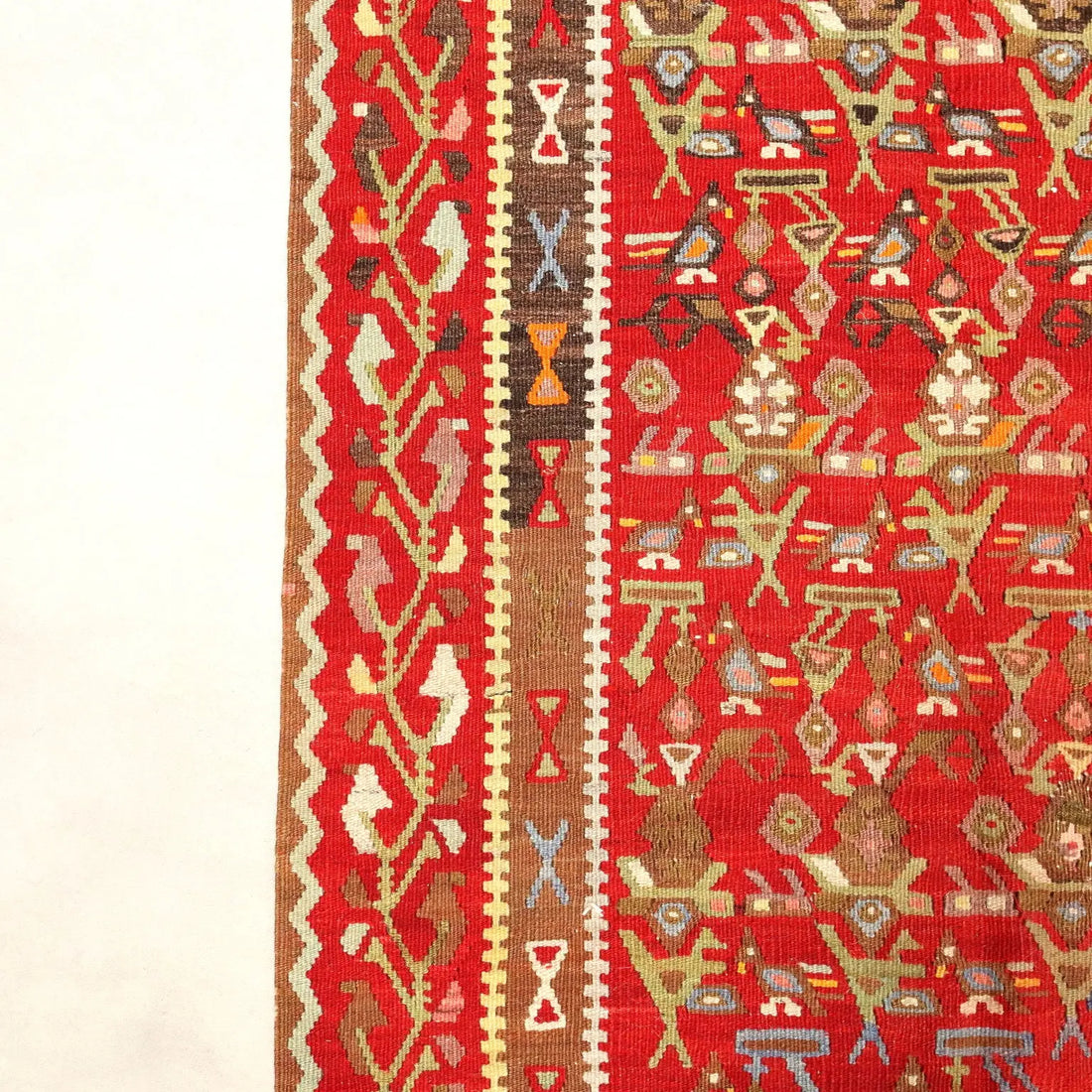 Antique Kilim Carpet Wool Extra-Thin Knot Turkey 157 x 52 In - 157 x 52 In | Antiques | Carpets