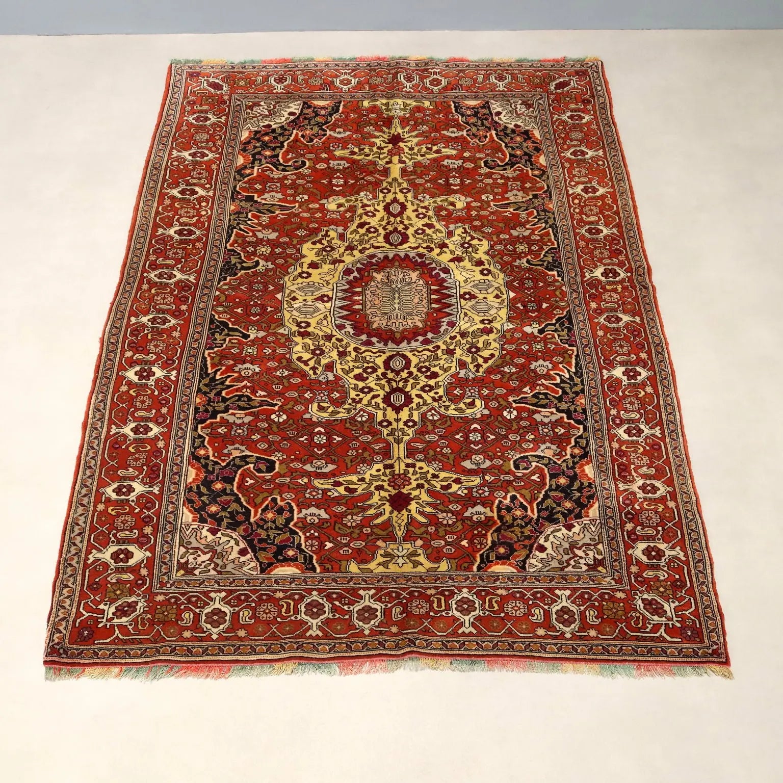 Antique Asian Carpet Cotton Wool Silk Thin Knot 75 x 52 In - 75 x 52 In | Antiques | Carpets