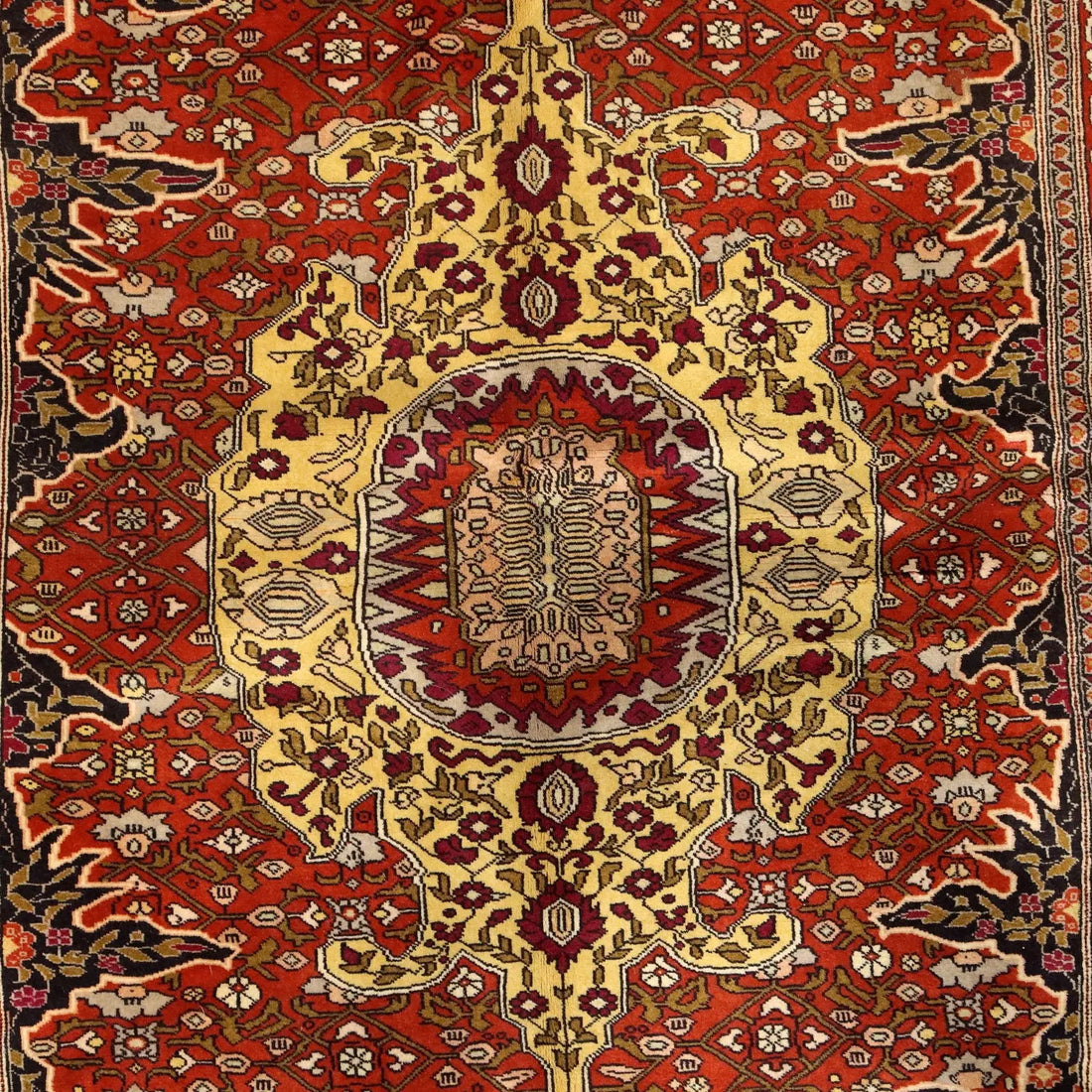 Antique Asian Carpet Cotton Wool Silk Thin Knot 75 x 52 In - 75 x 52 In | Antiques | Carpets