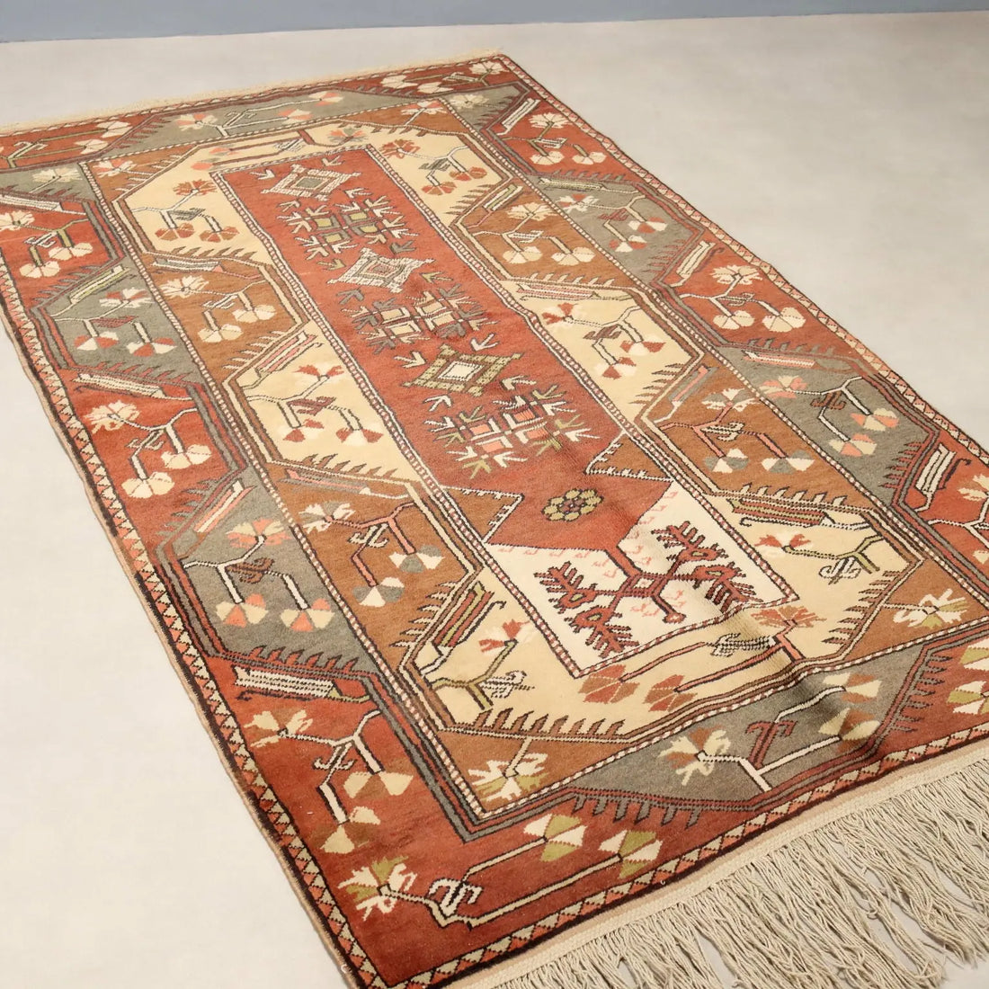 Antique Melas Carpet Wool Heavy Knot Handmade 81 x 49 In - 81 x 49 In | Antiques | Carpets