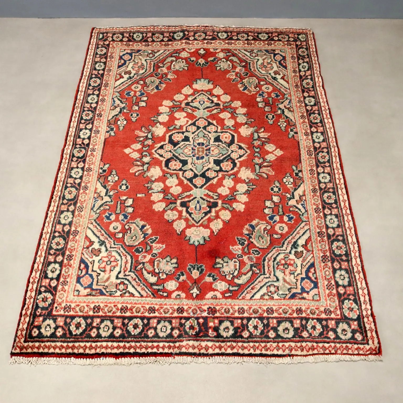 Antique Asian Carpet Cotton Wool Heavy Knot 76 x 50 In - 76 x 50 In | Antiques | Carpets