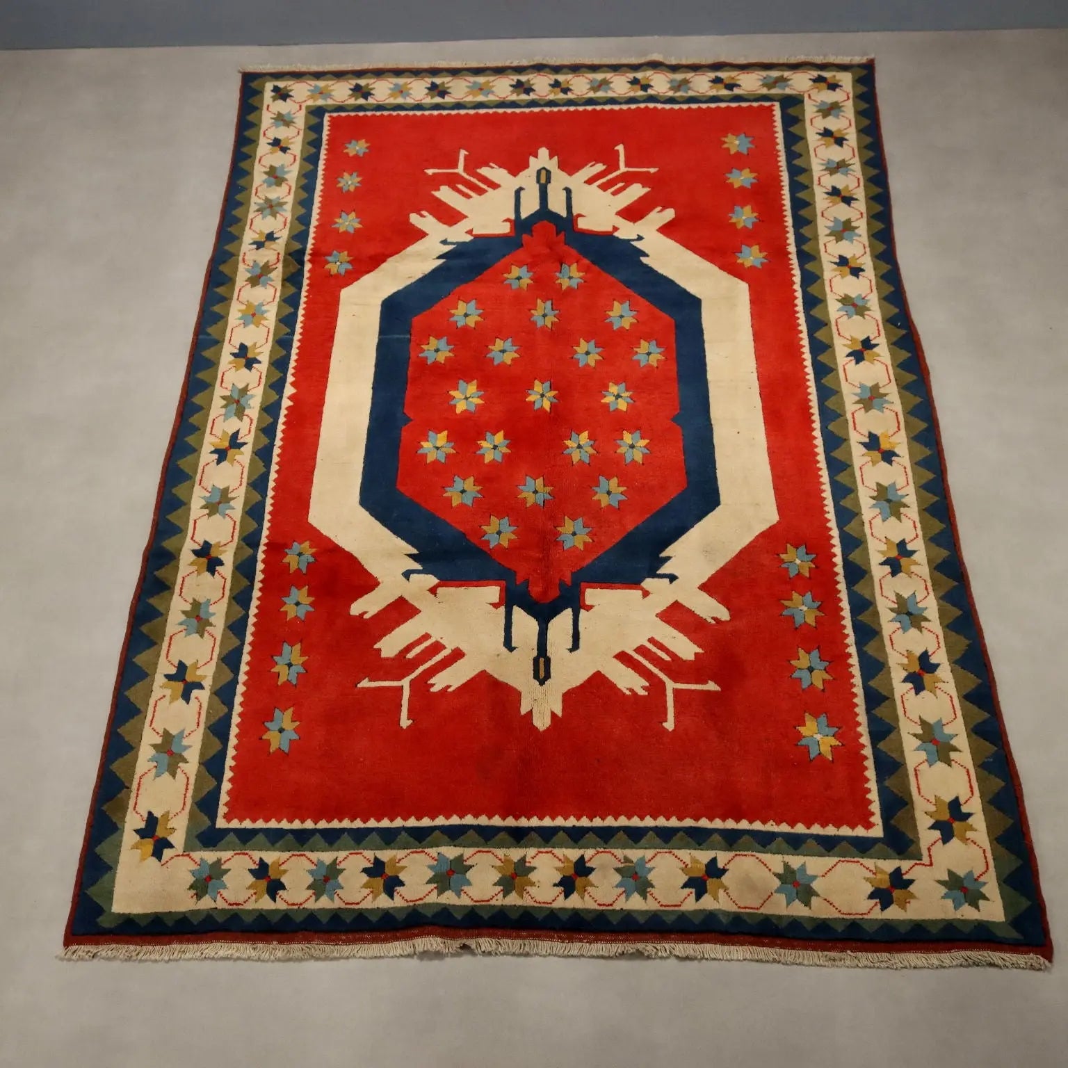 Antique Kars Carpet Wool Heavy Knot Handmade 99 x 77 In - 99 x 77 In | Antiques | Carpets