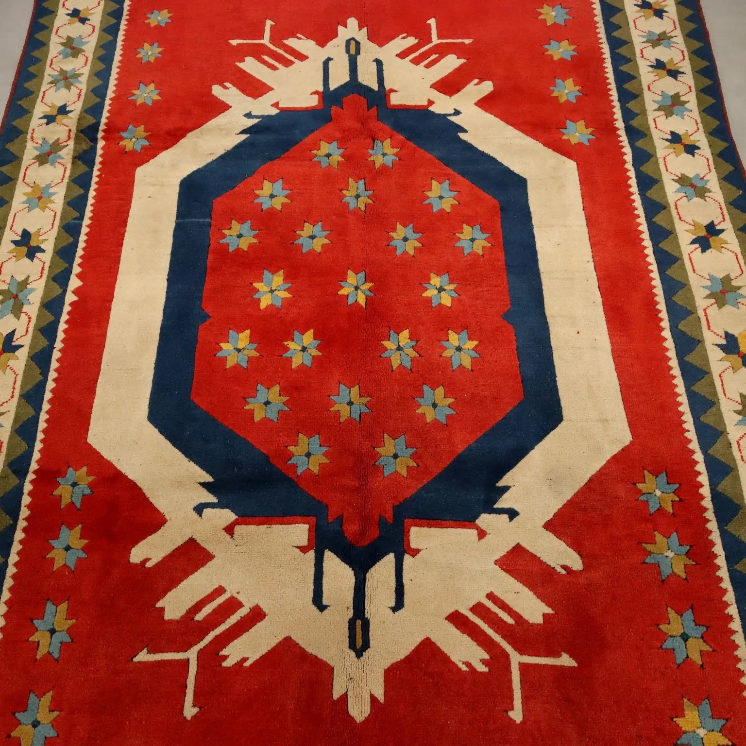 Antique Kars Carpet Wool Heavy Knot Handmade 99 x 77 In - 99 x 77 In | Antiques | Carpets