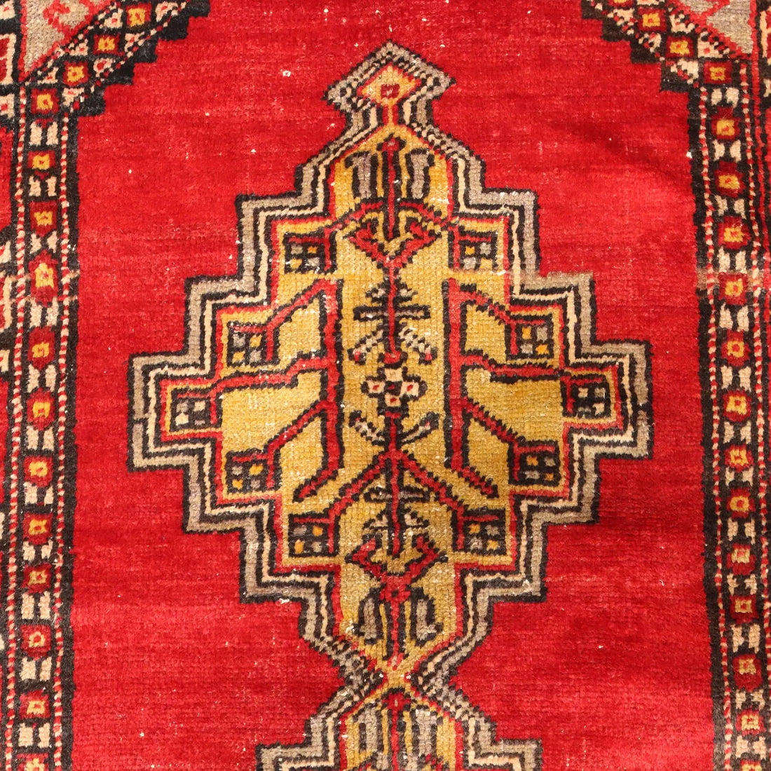 Antique Anatolian Carpet Cotton Wool Heavy Knot 75 x 46 In