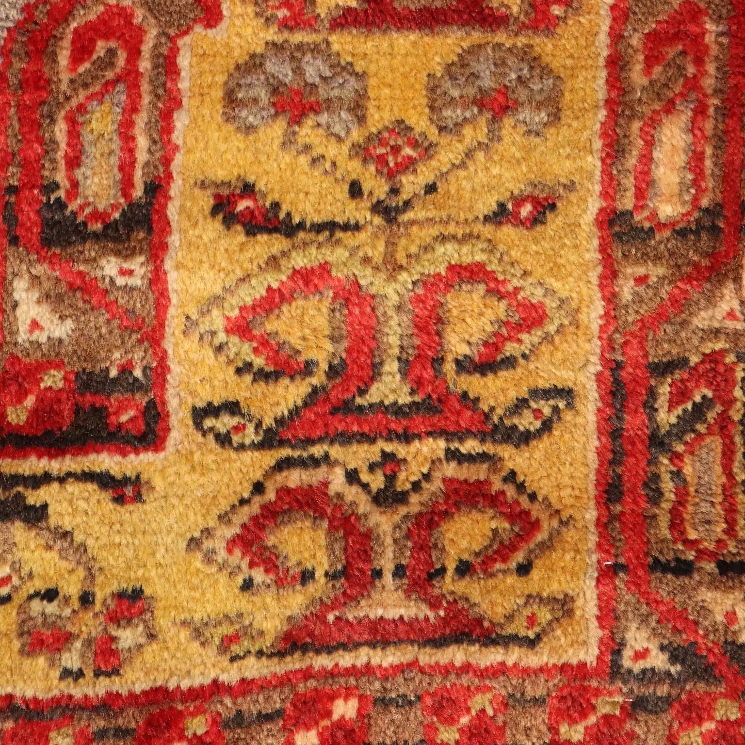Antique Anatolian Carpet Cotton Wool Heavy Knot 75 x 46 In