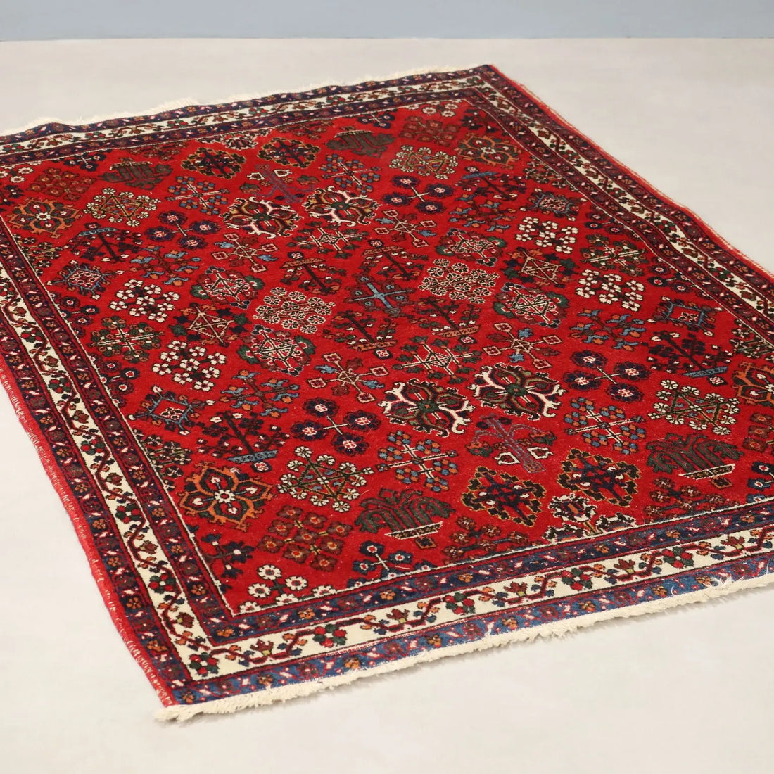 Antique Asian Carpet Cotton Wool Thin Knot 59 x 42 In - 59 x 42 In | Antiques | Carpets