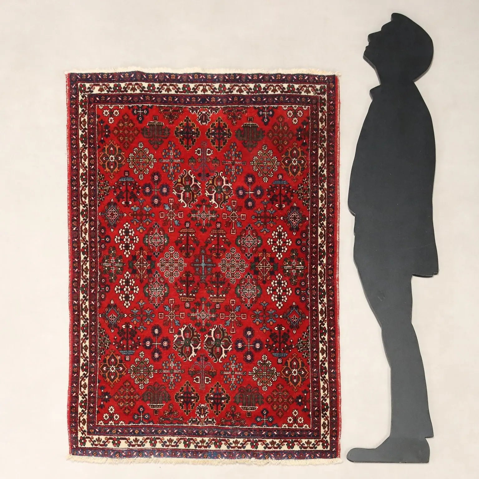Antique Asian Carpet Cotton Wool Thin Knot 59 x 42 In - 59 x 42 In | Antiques | Carpets