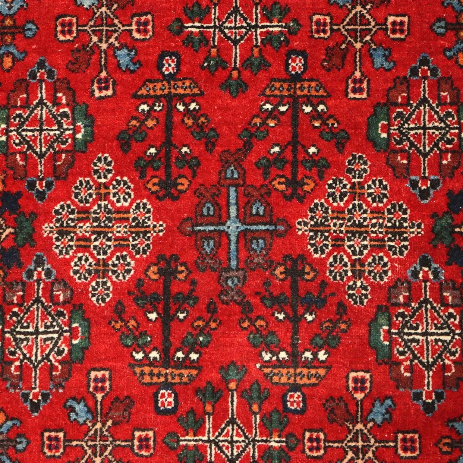 Antique Asian Carpet Cotton Wool Thin Knot 59 x 42 In - 59 x 42 In | Antiques | Carpets