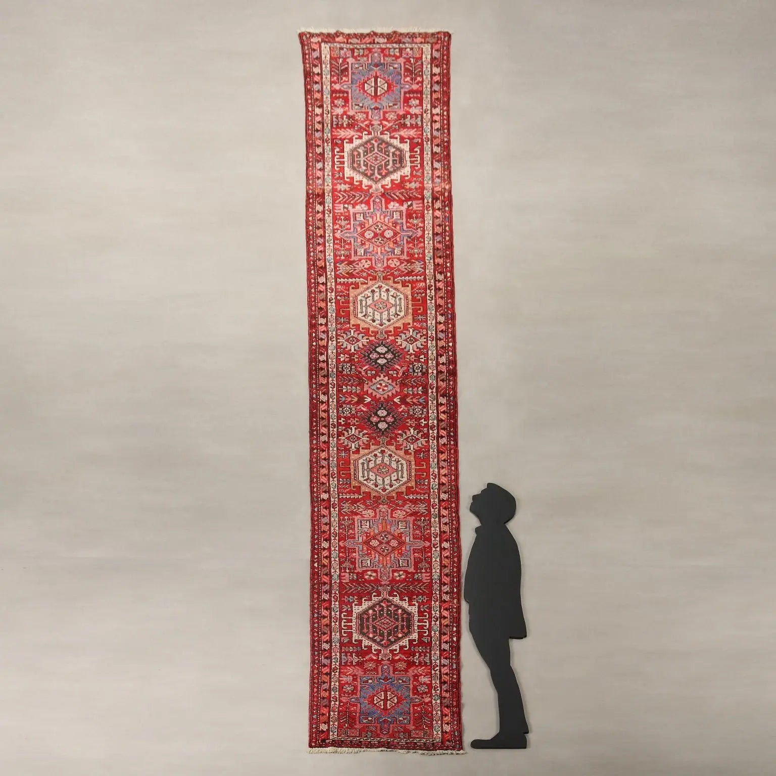 Antique Asian Carpet Cotton Wool Heavy Knot Handmade 191 x 34 In - 191 x 34 In | Antiques | Carpets