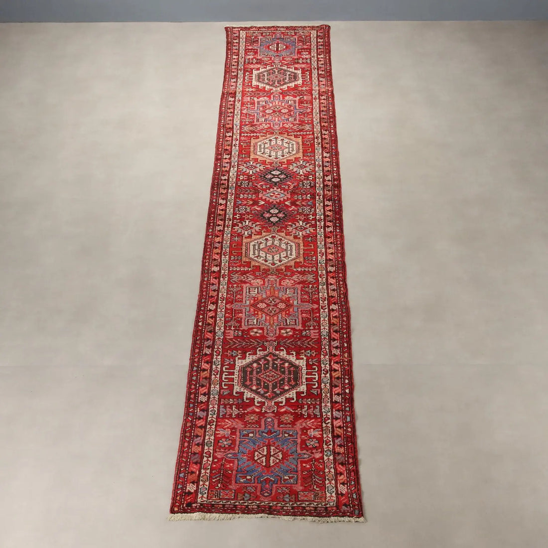 Antique Asian Carpet Cotton Wool Heavy Knot Handmade 191 x 34 In - 191 x 34 In | Antiques | Carpets