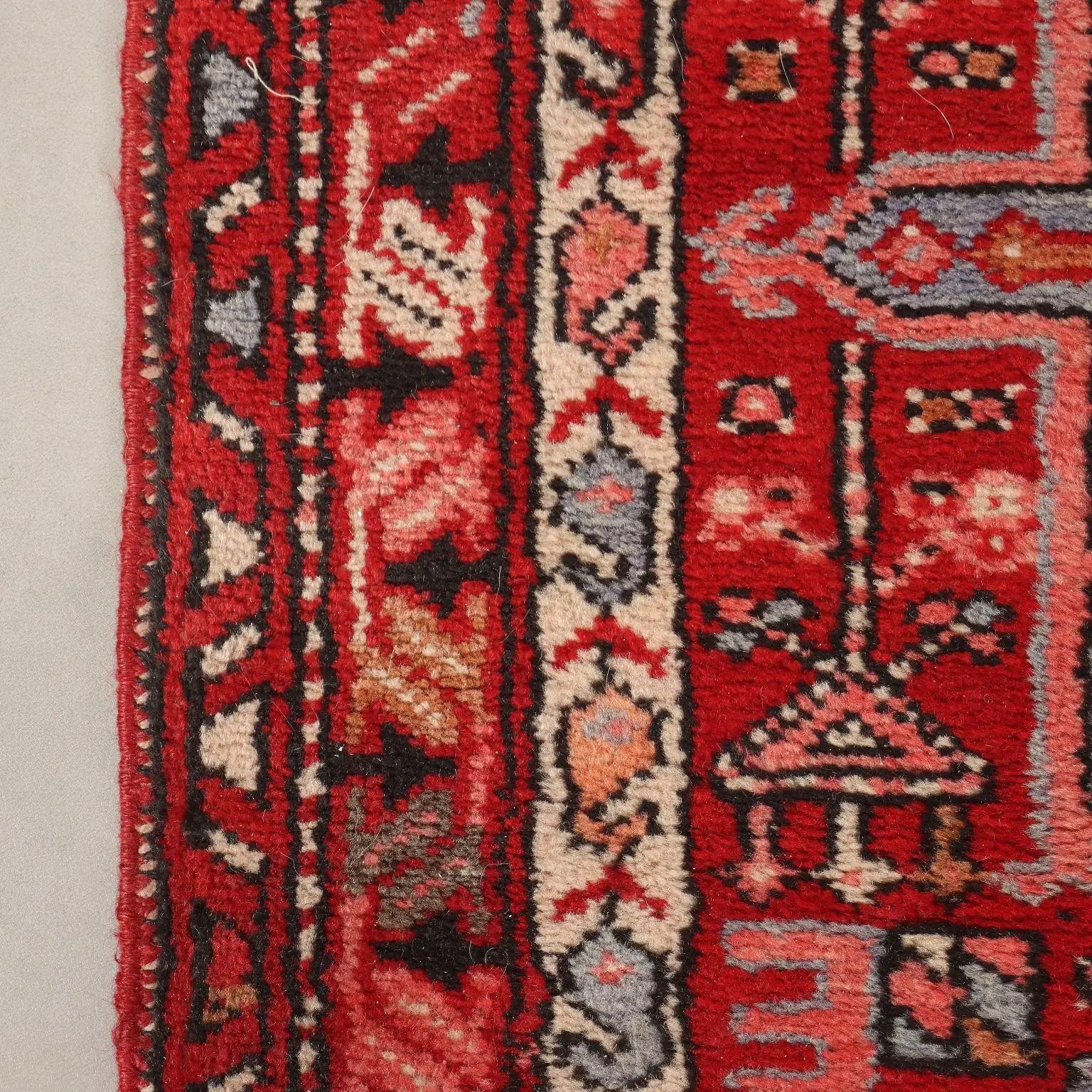 Antique Asian Carpet Cotton Wool Heavy Knot Handmade 191 x 34 In - 191 x 34 In | Antiques | Carpets