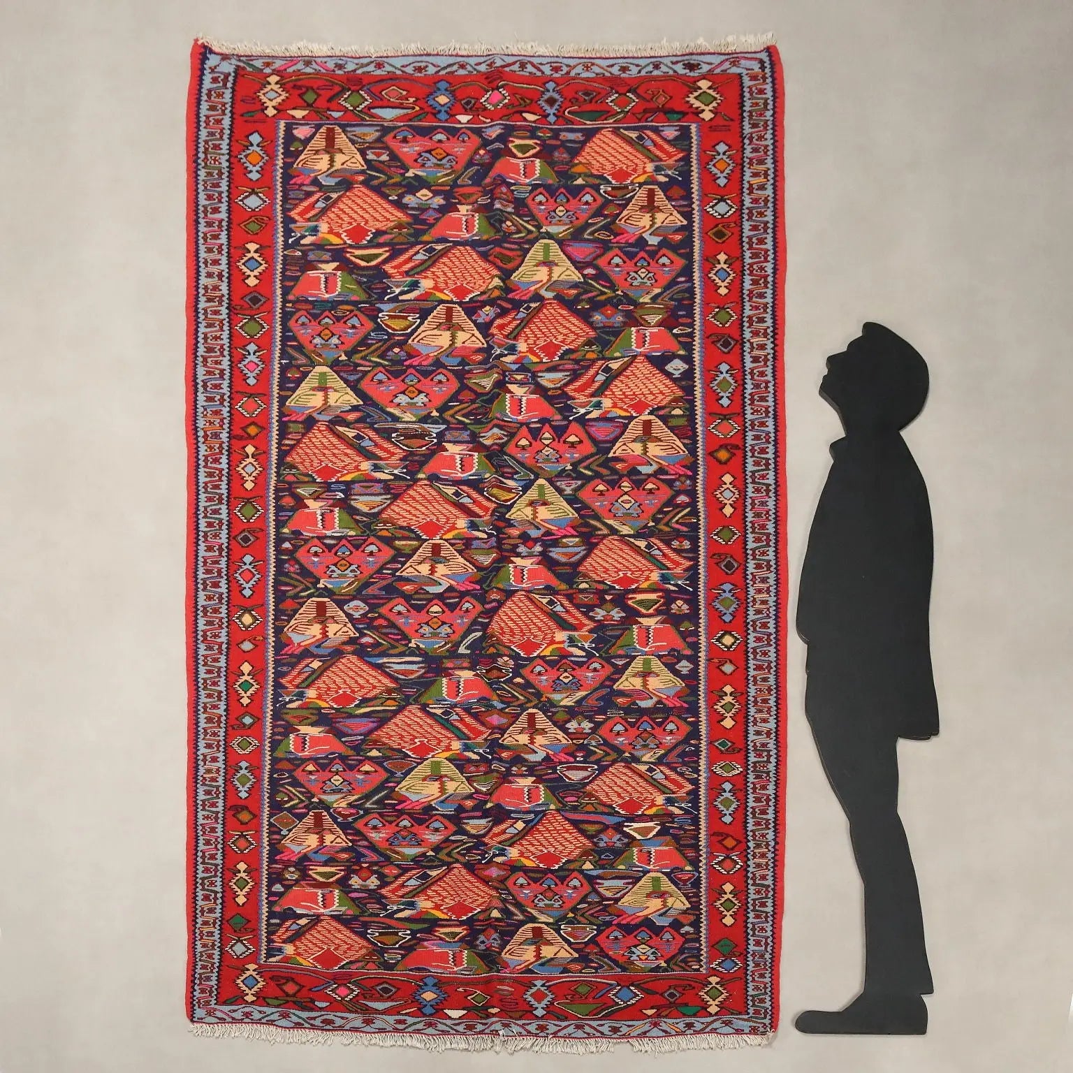 Antique Kilim Carpet Wool Thin Knot Handmade Turkey 94 x 67 In - 94 x 67 In | Antiques | Carpets