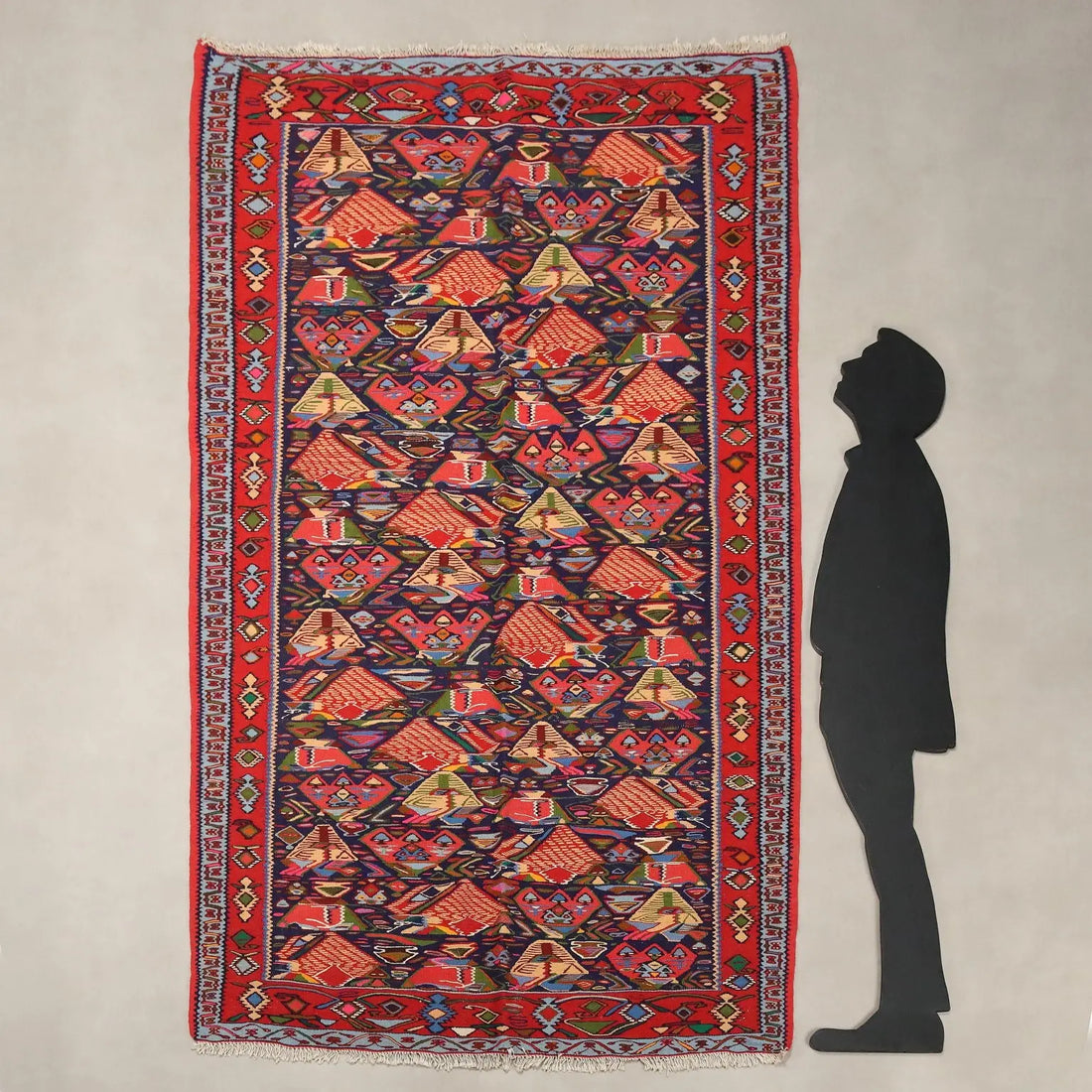 Antique Kilim Carpet Wool Thin Knot Handmade Turkey 94 x 67 In - 94 x 67 In | Antiques | Carpets