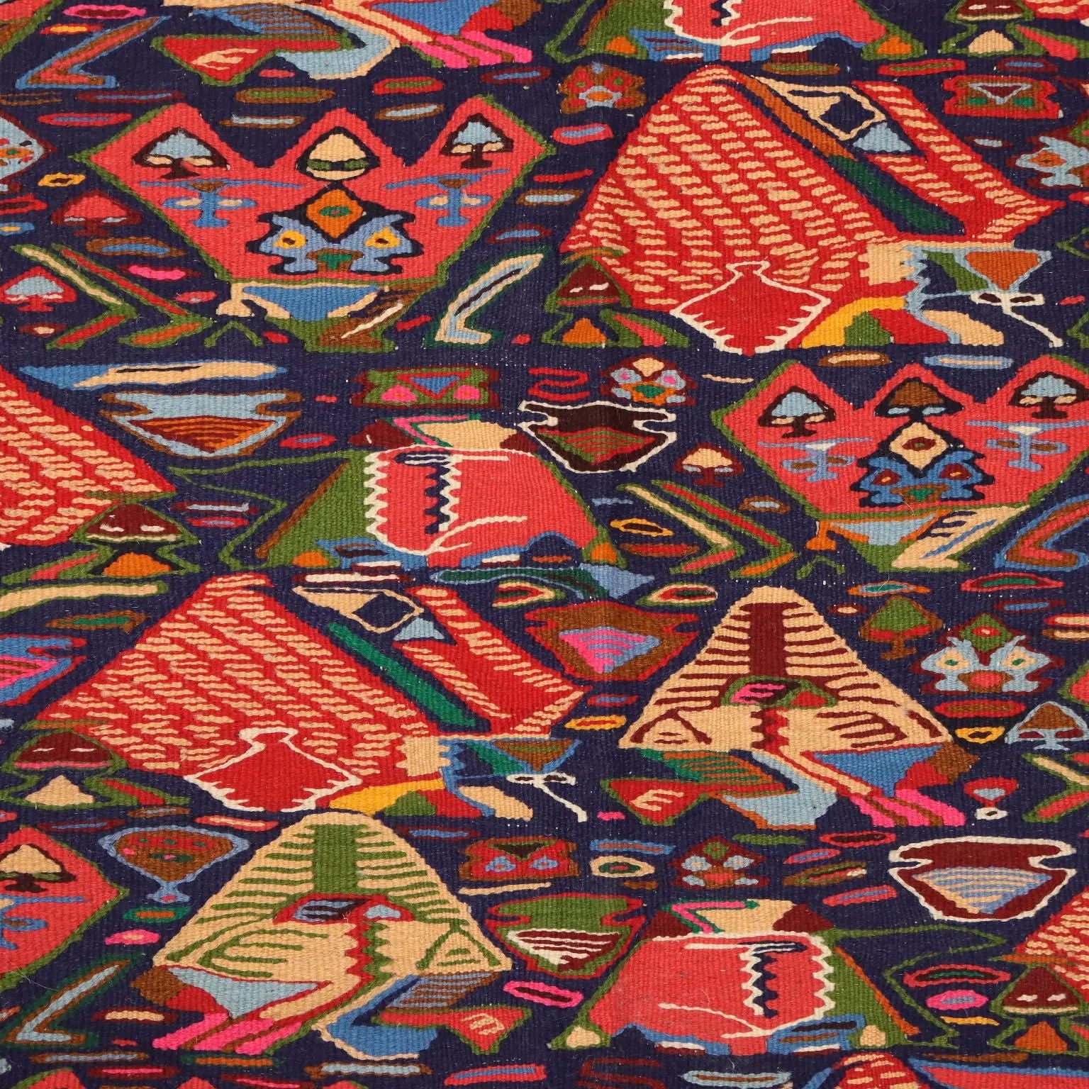 Antique Kilim Carpet Wool Thin Knot Handmade Turkey 94 x 67 In - 94 x 67 In | Antiques | Carpets