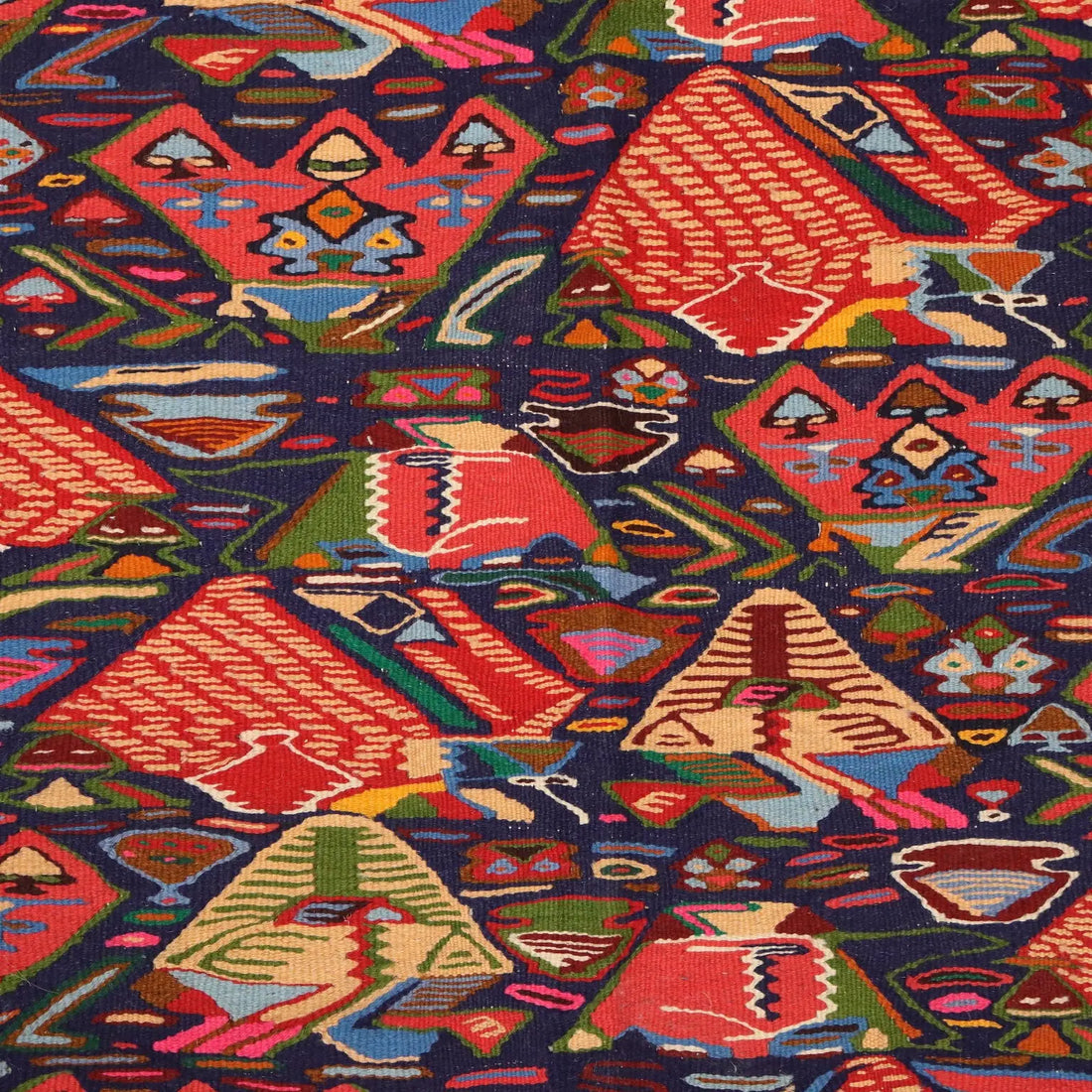 Antique Kilim Carpet Wool Thin Knot Handmade Turkey 94 x 67 In - 94 x 67 In | Antiques | Carpets