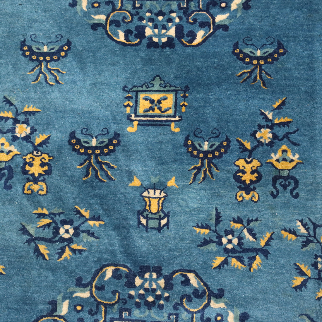 Antique Beijing Carpet Cotton Wool Extra-Thin Knot 138 x 106 In