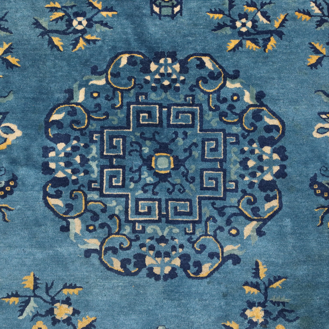 Antique Beijing Carpet Cotton Wool Extra-Thin Knot 138 x 106 In