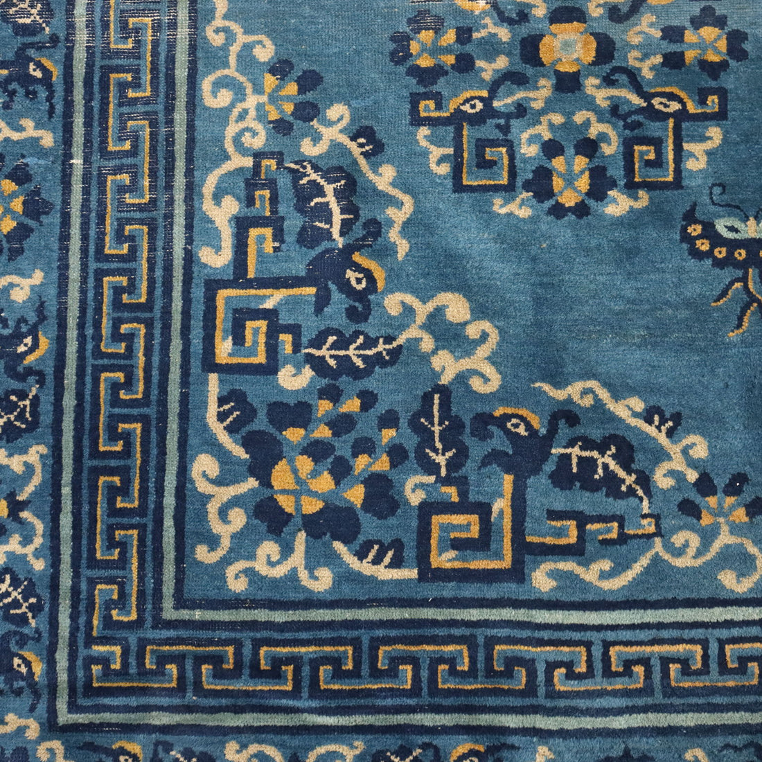 Antique Beijing Carpet Cotton Wool Extra-Thin Knot 138 x 106 In