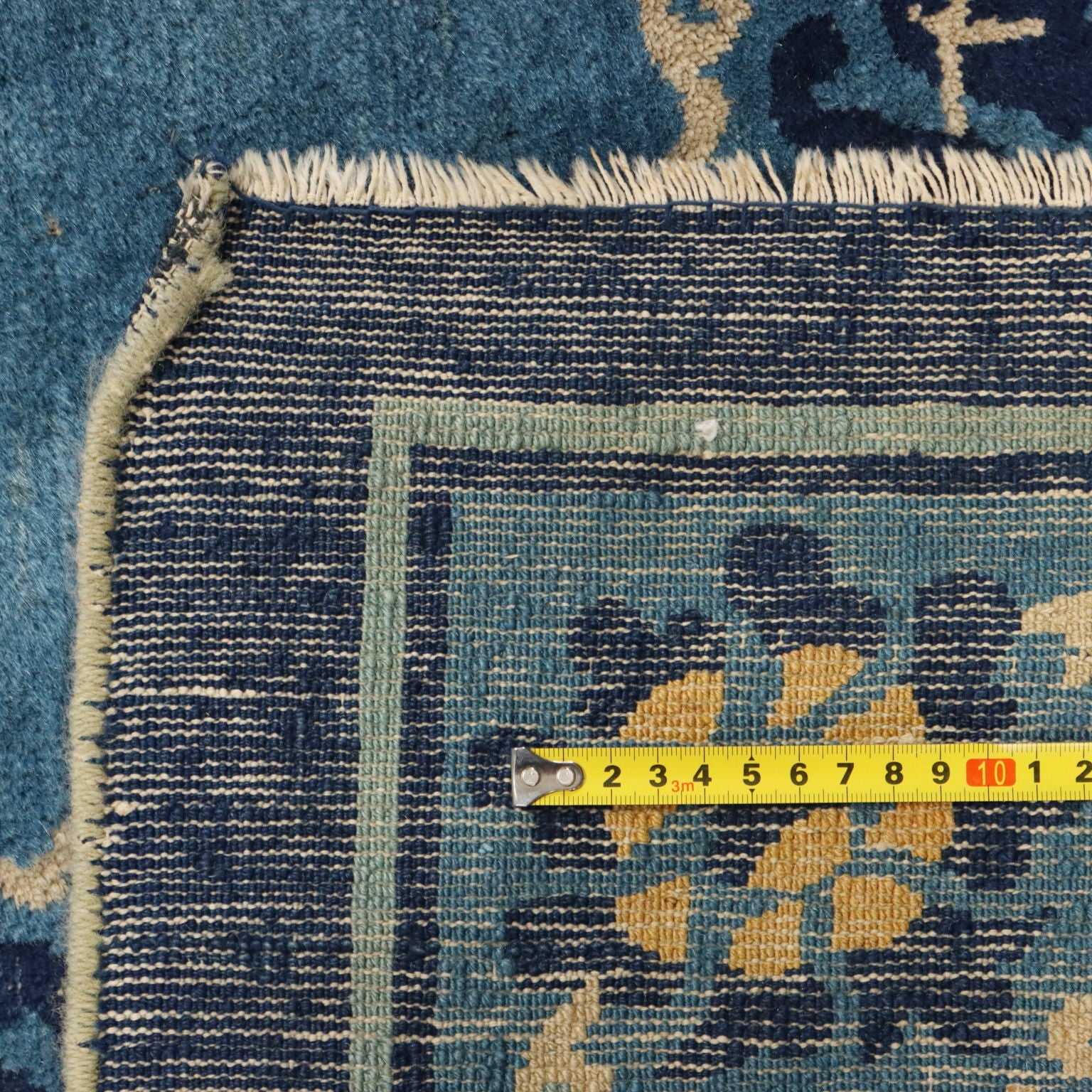 Antique Beijing Carpet Cotton Wool Extra-Thin Knot 138 x 106 In