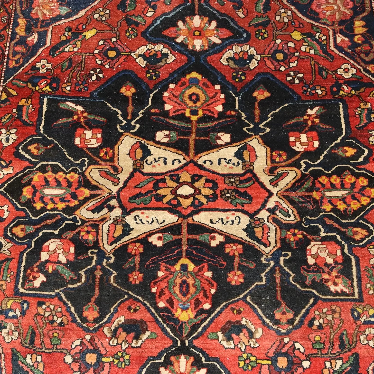 Antique Asian Carpet Cotton Wool Thin Knot 96 x 75 In