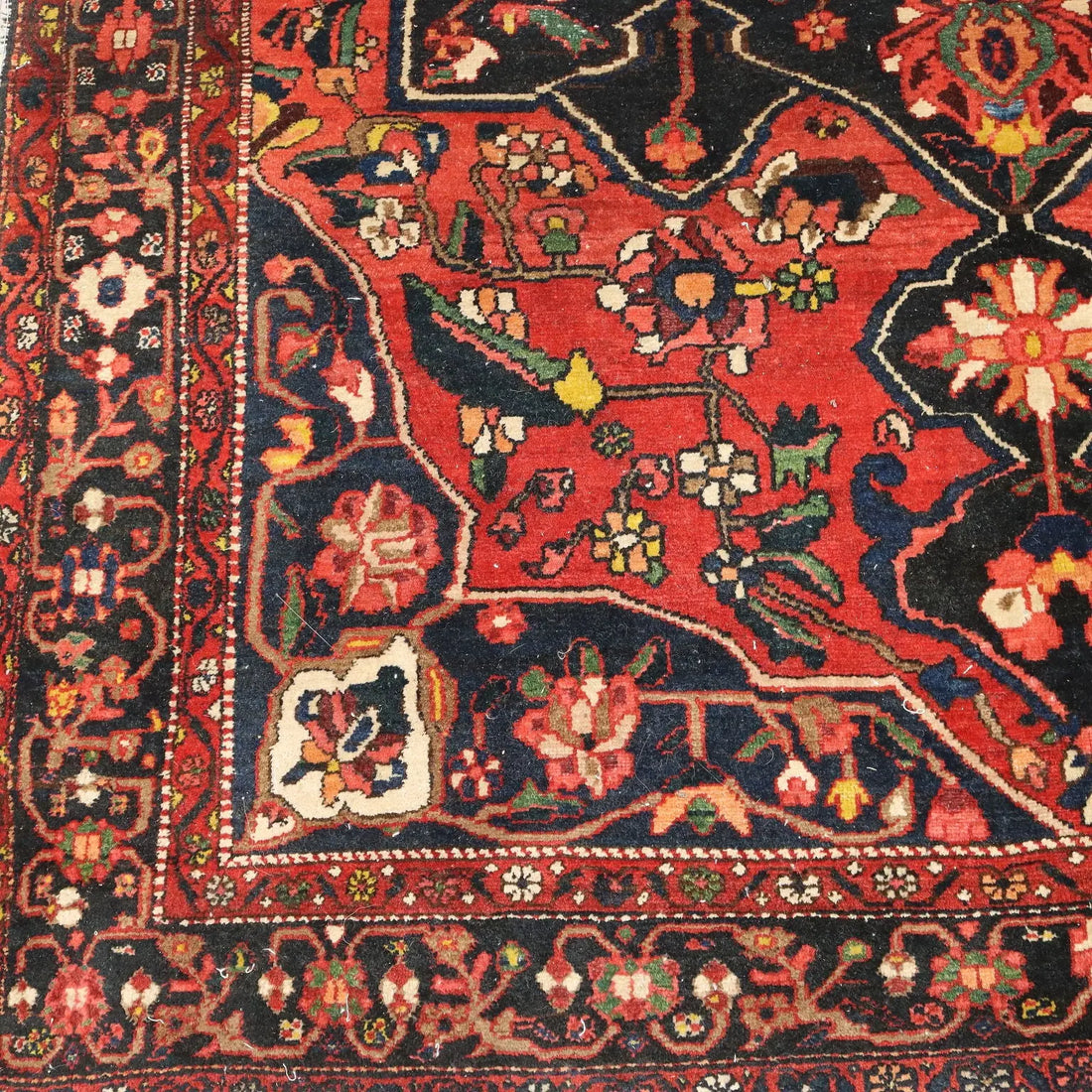 Antique Asian Carpet Cotton Wool Thin Knot 96 x 75 In